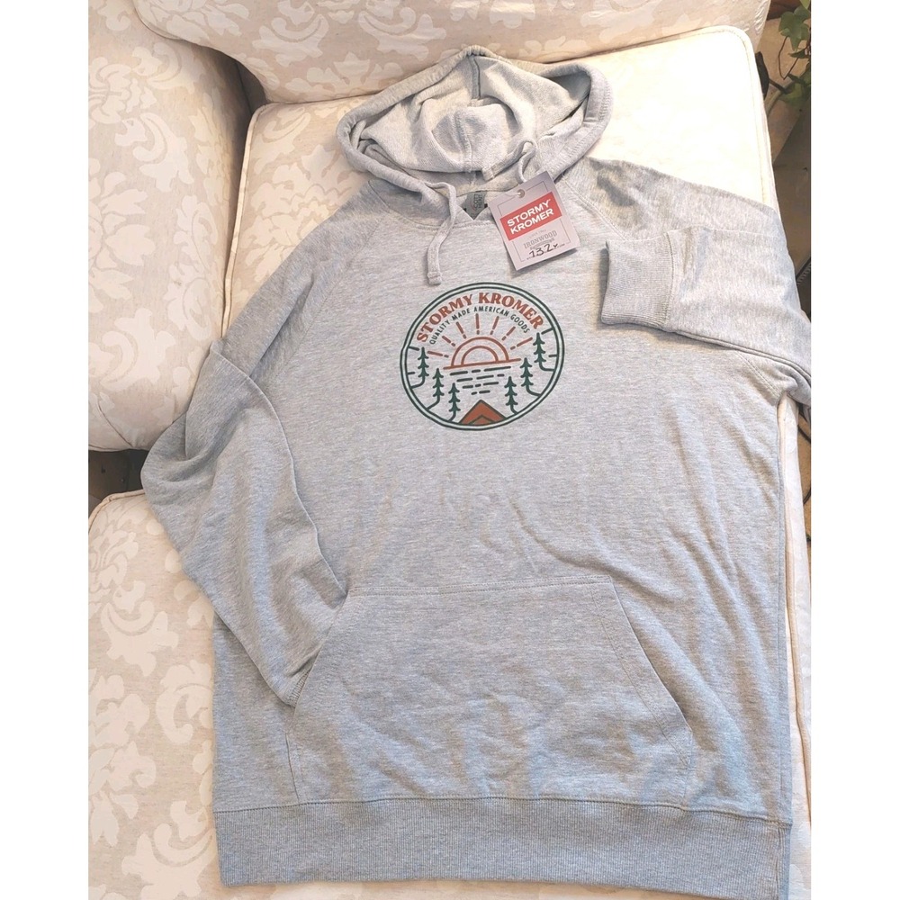 NEW! Stormy Kromer Unisex Sunrise USA Terry Cotton Blend Hoodie Gray L